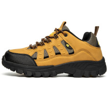 Waterproof Hiking Shoes for Men and Women, NonSlip Outdoor Wide Fit Trekking Shoes Yellow 9 UK