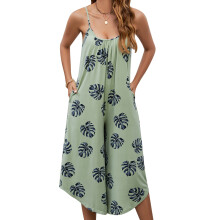 Vestido casual de verão feminino, vestido midi sem mangas com estampa floral, alças ajustáveis e detalhes em babados. Vestido fluido e solto para