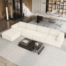 Three-Seater DIY Combination Corduroy Sofa-Beige