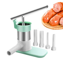 Stainless Steel Vertical Sausage Stuffer with Large Capacity and Ergonomic Handle for Homemade Use
