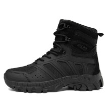 Men's Tactical Hiking Boots with Enhanced Ankle Support Black Outdoor Work Boots 9.5 UK