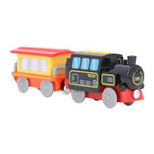 Trem elétrico para trilhos de madeira, motor potente com controle remoto e efeitos sonoros e de luz, brinquedo de locomotiva elétrica com som