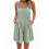 Solid Color Short Overalls Light Green L 1