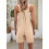Solid Color Short Overalls Apricot M 2