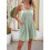 Solid Color Short Overalls Light Green L 4