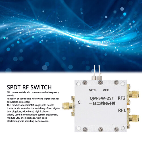 0.1-6GHz RF Switch Module High Isolation Aluminum Alloy SPDT Microwave Electronic Switch 2