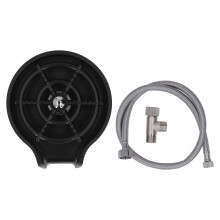 Matte Black Glass Rinser for Home Commercial Use, Easy Install with Supply Line, Drinkware Rinsing Solution for Quick Cleaning in Seconds