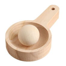 Light Brown Wooden Dough Press Tool for Dumpling Skin Kitchen Use
