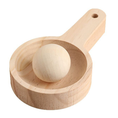 Light Brown Wooden Dough Press Tool for Dumpling Skin Kitchen Use