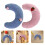 2Pcs U Shaped Soft Half Donut Cushion With Embroidery 6