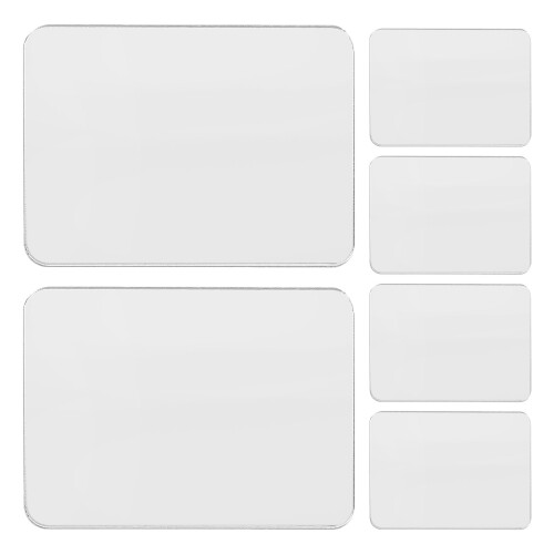 6Pcs Transparent Square Acrylic Mirror Stick on Phone Case for Decor