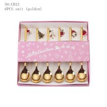 Decorative Dessert Spoons, Elegant Coffee Stirrers in Golden Stainless Steel, Add A Touch Of Style To Your Holiday Tableware Set (6Pcs)