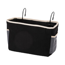 Durable Bed Rail Organizer, Canvas And Iron Construction Bedside Storage Caddy With Intimate Hanging Rods For Convenient Storage, Suitable For Dorm