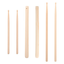 3Paires Baguettes Percussion Enfants Confort Bois Naturel Couleur Kaki