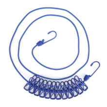 Portable Travel Clothesline, Lightweight Windproof Drying Line for Outdoor and Indoor Use, 12 Clips Anti-slip Design