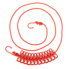 Portable Travel Clothesline, Lightweight Windproof Drying Line for Outdoor and Indoor Use, 12 Clips Anti-slip Design
