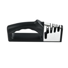 Kitchen Knife Sharpener Tungsten Steel with Ergonomic NonSlip Grip for Universal Blade Use Black