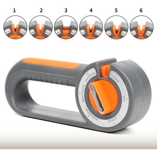 Knife Sharpener with Diamond Rod and Adjustable Angle for Kitchen Knives and Scissors 1