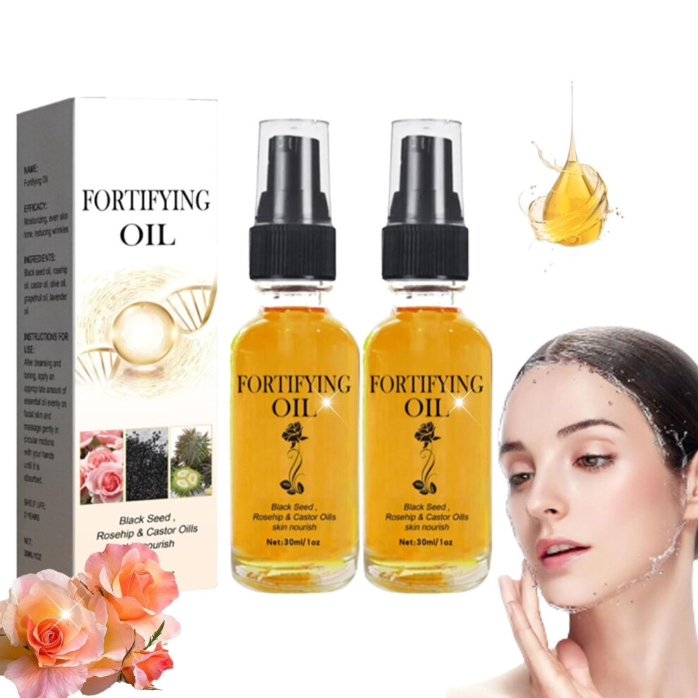 Black Rosehip Castor And Seed Oil Face Serum 2Pcs Deep Hydration For All Skin Types