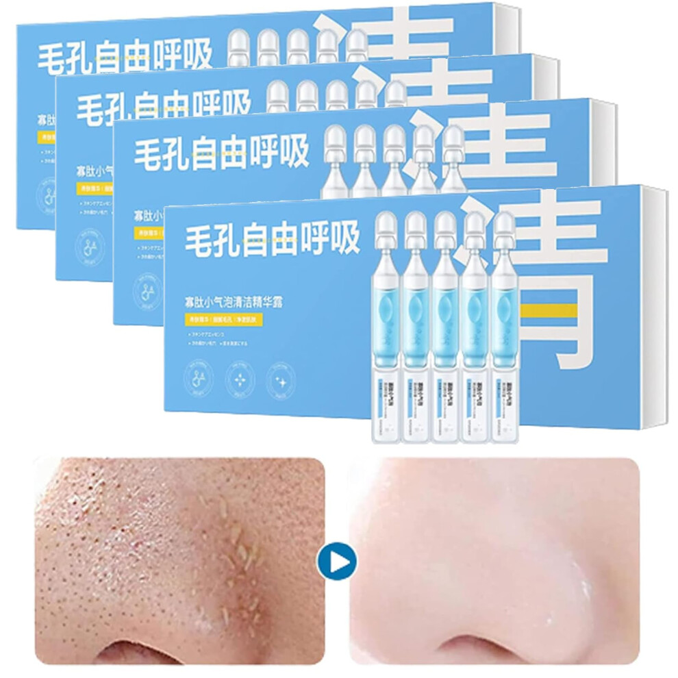 Facial Cleansing Serum 4pcs with Oligopeptide Essence for Gentle Deep Pore Cleanser and Blackhead Removal