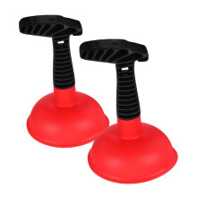 2pcs Sink and Toilet Plunger Set with Ergonomic Handle for Effective Kitchen and Bathroom Clog Removal
