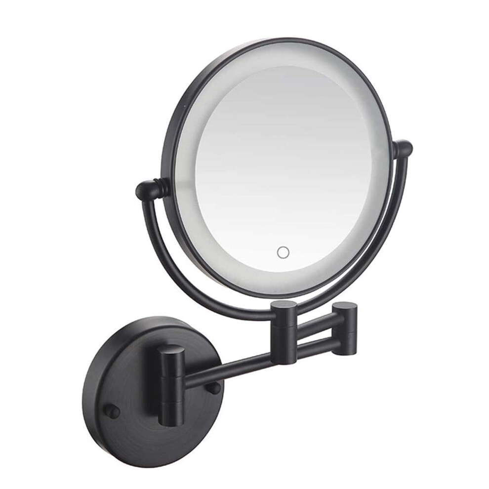 Light Makeup Mirror Wall Mount With Led 8 Inch Doublesided 3X Magnification, Touch Screen, 360 Swivel, Hardwired Orb (Hardwire5x)