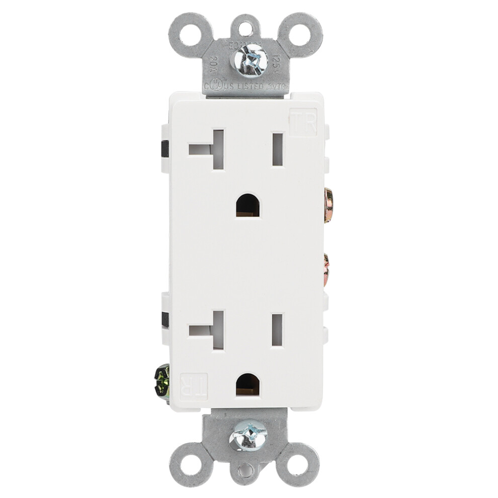 Tamper Resistant Duplex Receptacle, Industrial Grade Electrical Outlets For Reliable Power Supply In Commercial And Residential Spaces, White 9009791921908