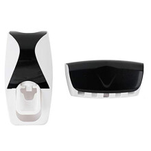 Automatic Toothpaste Dispenser with 5 Toothbrush Holder Wall Mount Set for Bathroom Organization