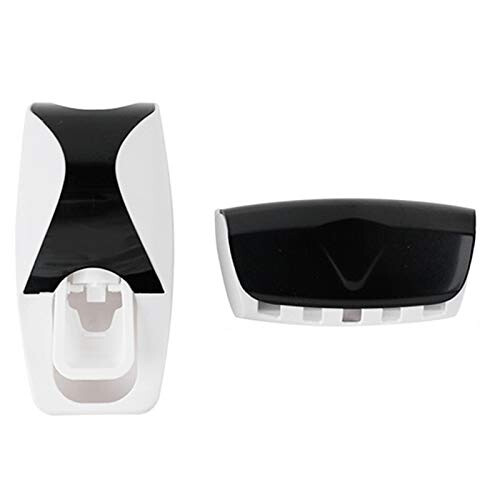 Automatic Toothpaste Dispenser with 5 Toothbrush Holder Wall Mount Set for Bathroom Organization