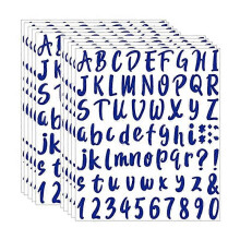 (Dark Blue) 10 Sheets Vinyl Letters Numbers Kit Self Adhesive Letter Stickers Waterproof Mailbox Numbers Sticker