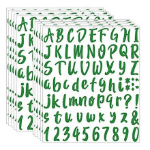 (Green) 10 Sheets Vinyl Letters Numbers Kit Self Adhesive Letter Stickers Waterproof Mailbox Numbers Sticker