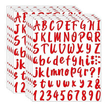 (Red) 10 Sheets Vinyl Letters Numbers Kit Self Adhesive Letter Stickers Waterproof Mailbox Numbers Sticker