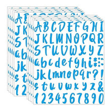 (Blue) 10 Sheets Vinyl Letters Numbers Kit Self Adhesive Letter Stickers Waterproof Mailbox Numbers Sticker