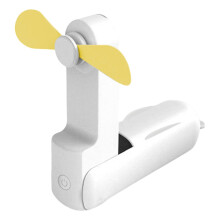USB Rechargeable Portable Desk Fan Handheld Foldable Quiet Cooling for Office Outdoor Travel White