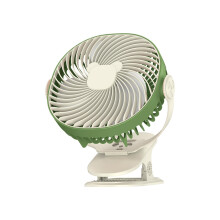 Rechargeable Clip On USB Fan with 360 Rotation, Strong Clamp, 5 Speeds, Quiet Cooling, Green F10