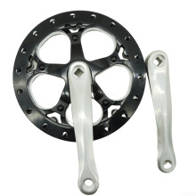 Folding Bike Crankset 52T Chainring with 170mm Square Taper Crank and Guard Disc Silver Black