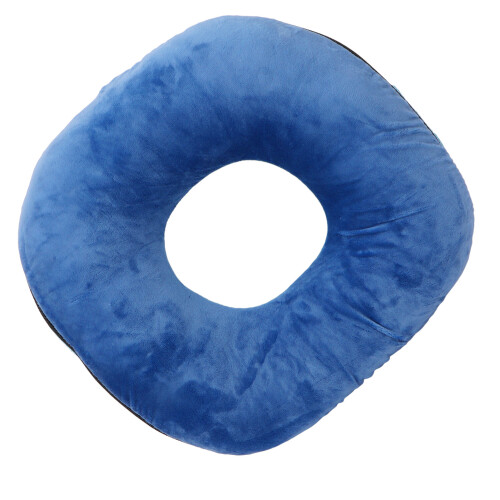 Dark Blue Donut Pillow, Soft Breathable, Waterproof, 14" Diameter