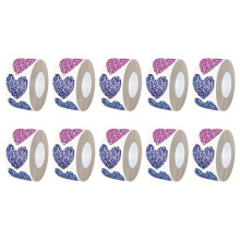 (1) 5000Pcs Colorful Heart/Star Sticker Adhesive Wrapping Label for Scrapbooking Journal Notebook Packaging Seal Sticker