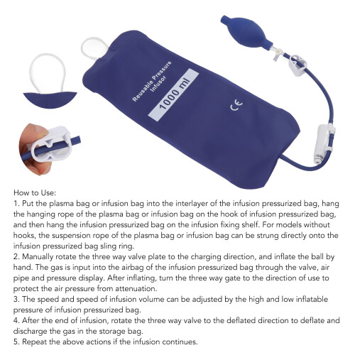 Sachet d'infusion en TPU de 1000 ml, sac d'urgence réutilisable pour fluides 2