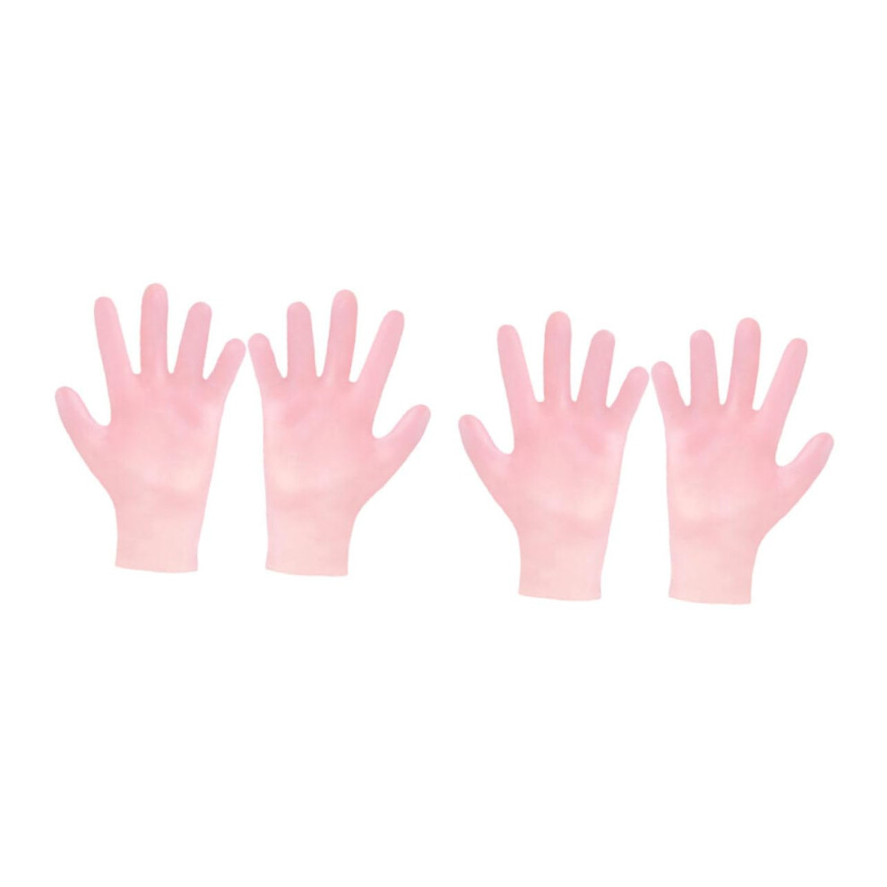 2 Pairs Moisturizing Gloves Deep Hydration Overnight Spa Hand Treatment Pink for Women
