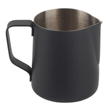 Sleek Design, Black Coated Milk Jug, Stainless Steel Frothing Pitcher For Espresso Steaming, Ergonomic Handle With Dripless Spout, Perfect For Latte