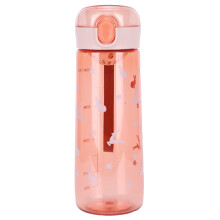 Motivational Quotes Water Bottle For School, Bpa-Free Tritan Plastic Leak-Proof Straw Lid, Kids Water Bottle With Adjustable Hanging Strap, Clear,
