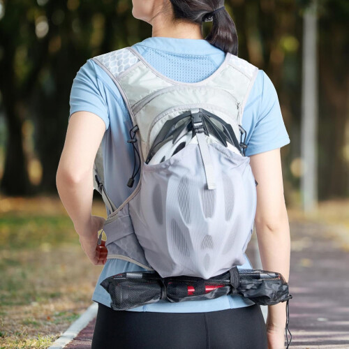 Hydration Backpack for Running and Cycling, Waterproof Polyester with Breathable Straps, Grey 1
