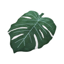 Green Leaf Area Rug for Bathroom Nursery House Entry Living Room, Non Slip Bathroom Rug Soft Material Absorbent, Machine Washable Bath Mat with