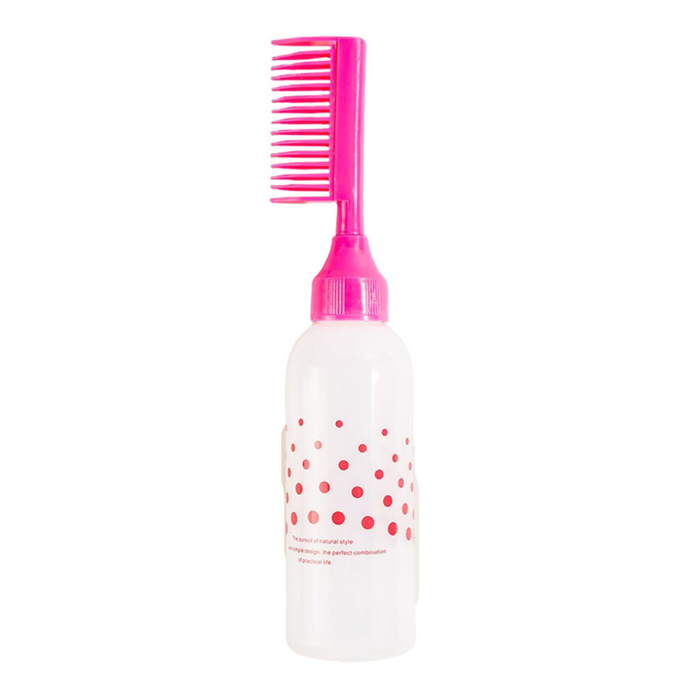 Red Hair Dye Applicator Bottle With Comb For Salon Precise Coloring, Rose Mess Even Coverage