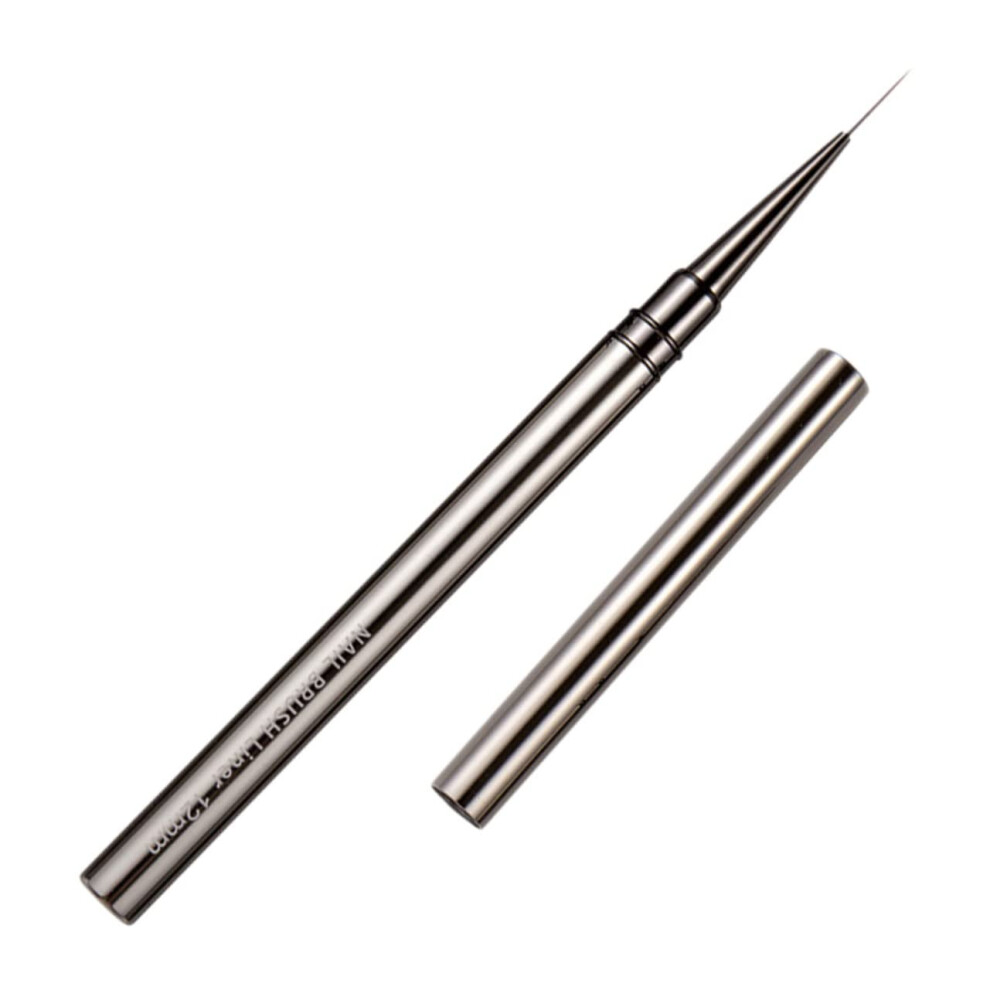 Nail Art Brush 12mm Liner with Precision Tip and Metal Handle for Professional Gel Manicure