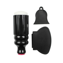 Silicone Nail Art Stamper and Scraper Set with Elastic Plate for DIY Nail Stamping