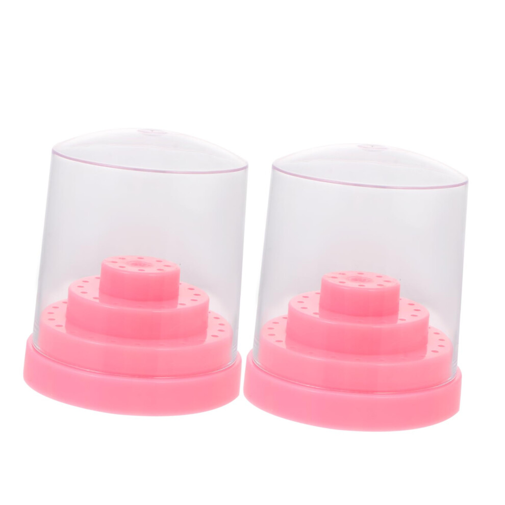 Nail Drill Bit Holder with 48Slot Transparent Acrylic Storage Case for Salon and Home Use