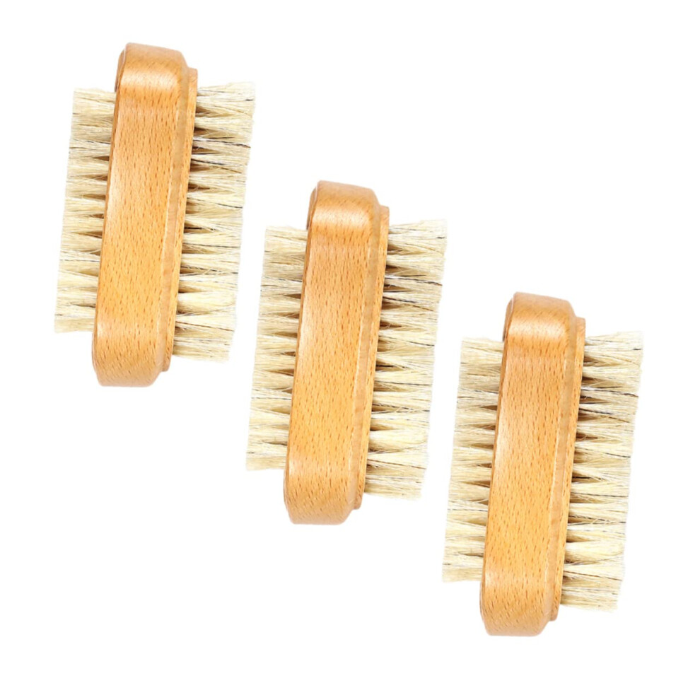 Wooden Nail Cleaning Brush Set with DualSided Design and Natural Bristles for Manicure Pedicure