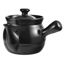 Ceramic Chinese Medicine Casserole Pot 2.6L Black NonStick Lead Heat Resistant with Lid and Strainer